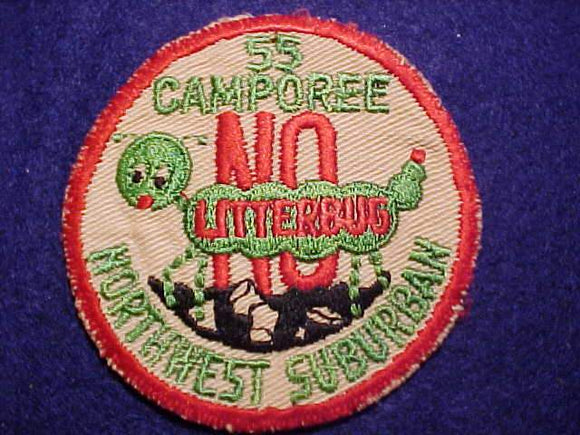 1955 NORTHWEST SUBURBAN CAMPOREE, NO LITTERBUG, USED