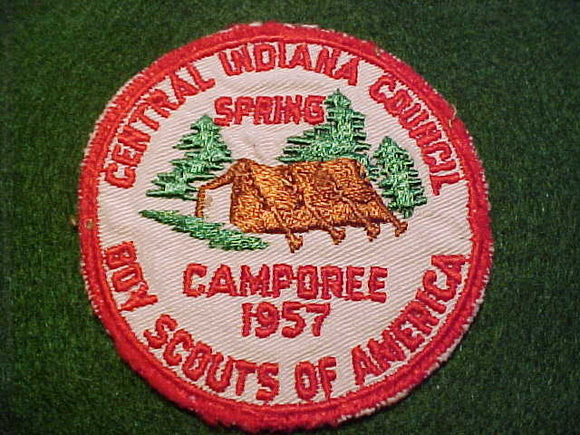 1957 ACTIVITY PATCH, CENTRAL INDIANA COUNCIL SPRIING CAMPOREE, USED