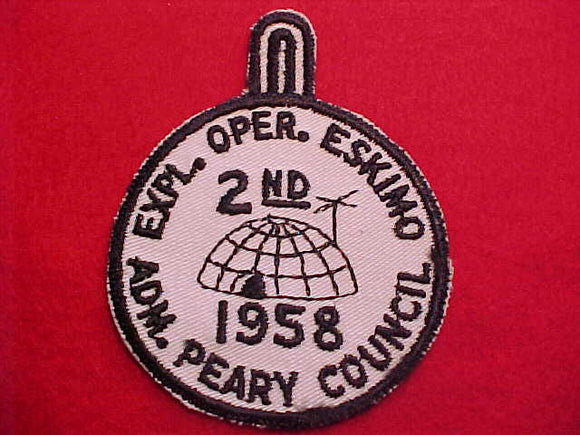 1958 ACTIVITY PATCH, ADMIRAL PEARY C., EXPLORER OPERATION ESKIMO