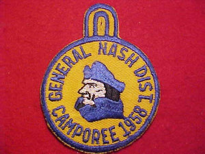 1958 PATCH, GENERAL NASH DISRICT CAMPOREE