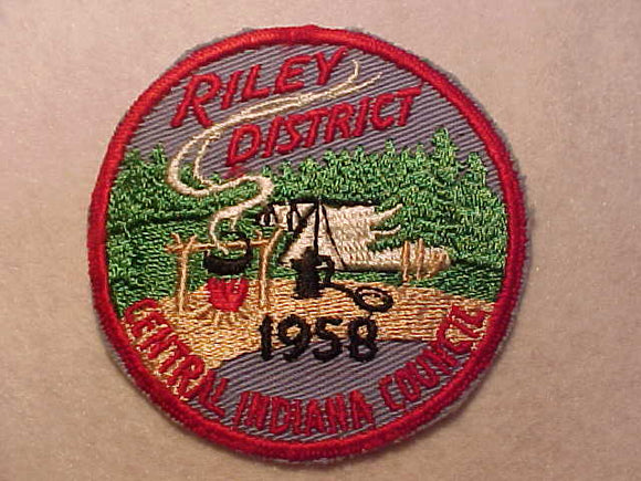 1958 ACTIVITY PATCH, CENTRAL INDIANA COUNCIL, RILEY DISTRICT