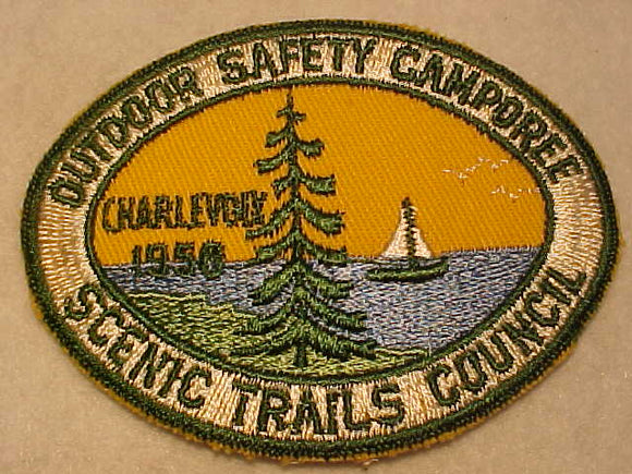 1958 ACTIVITY PATCH, SCENIC TRAILS COUNCIL OUTDOOR SAFETY CAMPOREE, CHARLEVOIS, MICHIGAN
