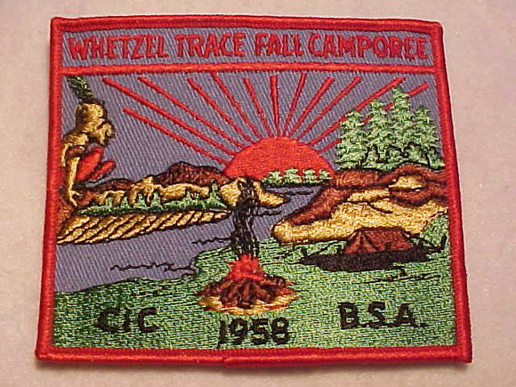 1958 ACTIVITY PATCH, CENTRAL INDIANA COUNCIL, WHETZEL TRACE FALL CAMPOREE