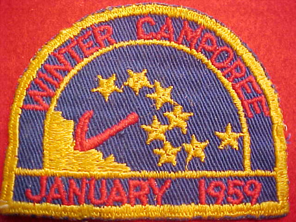 1959 ACTIVITY PATCH, WINTER CAMPOREE, USED