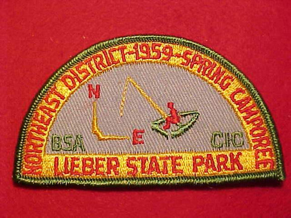 1959 ACTIVITY PATCH, CENTRAL INDIANA COUNCIL, NORTHEAST DISTRICT SPRING CAMPOREE