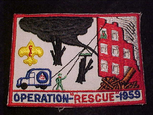 1959 ACTIVITY PATCH, CENTRAL INDIANA COUNCIL, OPERATION RESCUE
