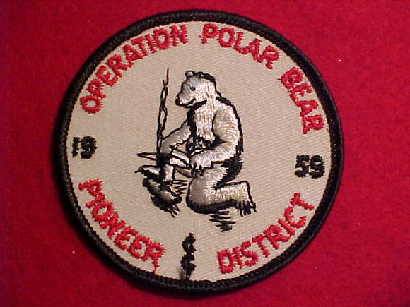 1959 ACTIVITY PATCH, CENTRAL INDIANA COUNCIL, PIONEER DISTRICT, OPERATION POLAR BEAR