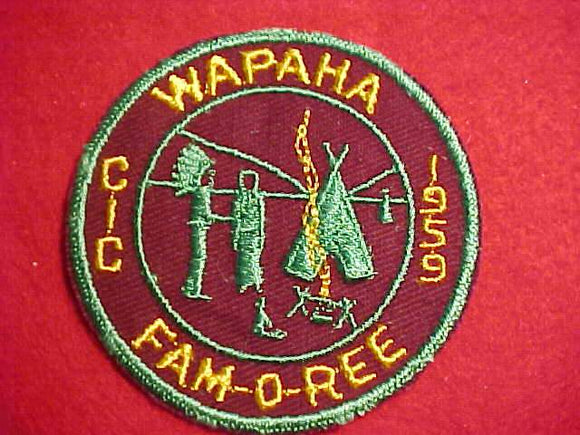 1959 ACTIVITY PATCH, CENTRAL INDIANA COUNCIL, WAPAHA DISTRICT FAM-O-REE