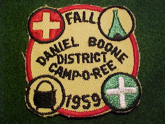 1959 ACTIVITY PATCH, DANIEL BOONE DISTRICT CAMPOREE