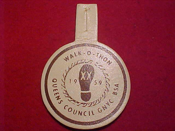 1959 PATCH, QUEENS COUNCIL WALK-O-THON, COMPOSITE MATERIAL
