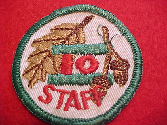 1960'S ACTIVITY PATCH, CIRCLE 10 C., GREEN BAR STAFF, USED