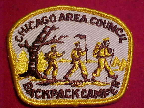 1960'S PATCH, CHICAGO AREA C. BACKPACK CAMPER, USED