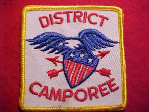 1960'S DISTRICT CAMPOREE, 3" SQUARE, YELLOW BDR.