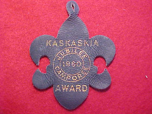 1960, KASKASKIA AWARD, JUBILEE CAMPORE, BLACK LEATHER