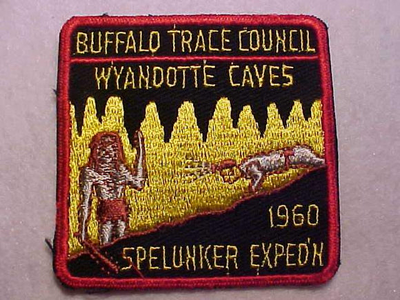 1960 ACTIVITY PATCH, BUFFALO TRACE COUNCIL, WYANDOTTE CAVES SPELUNKER EXPED'N