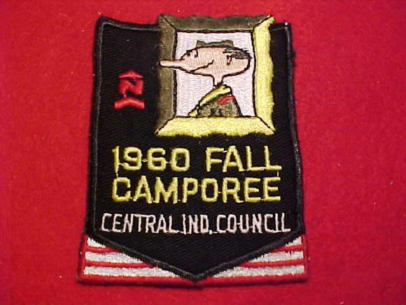 1960 ACTIVITY PATCH, CENTRAL INDIANA COUNCIL, NORTH DISTRICT FALL CAMPOREE, USED