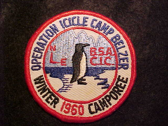 1960 ACTIVITY PATCH, CENTRAL INDIANA COUNCIL, NORTHEAST DISTRICT, CAMP BELZER WINTER CAMPOREE