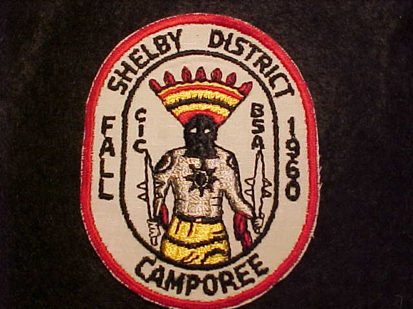 1960 ACTIVITY PATCH, CENTRAL INDIANA COUNCIL, SHELBY DISTRICT CAMPOREE