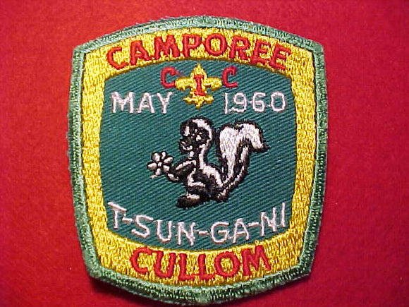 1960 ACTIVITY PATCH, CENTRAL INDIANA COUNCIL, T-SUN-GA-NI DISTRICT CAMPOREE, CAMP CULLOM