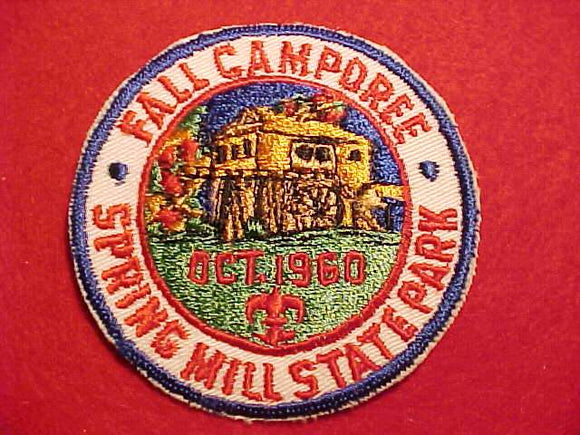 1960 ACTIVITY PATCH, SPRING MILL STATE PARK FALL CAMPOREE