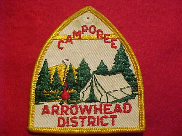 1960'S PATCH, ARROWHEAD DISTRICT CAMPOREE, USED