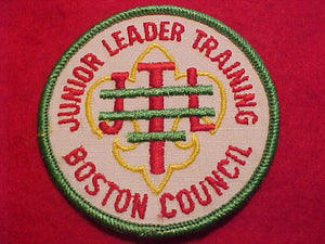 1960'S PATCH, BOSTON COUNCIL JUNIOR LEADER TRAINING