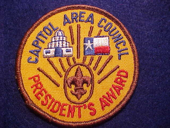 1960'S PATCH, CAPITOL AREA COUNCIL, PRESIDENT'S AWARD