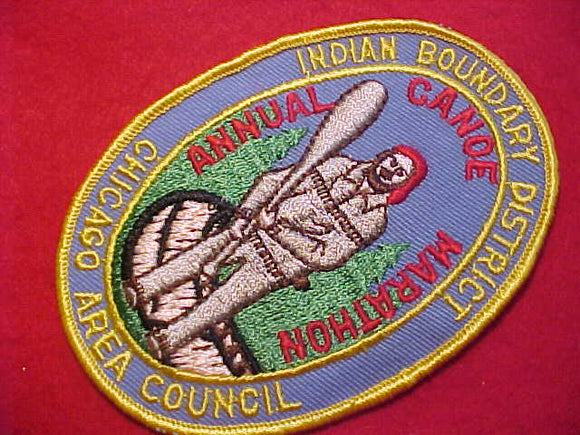 1960'S PATCH, CHICAGO AREA COUNCIL, INDIAN BOUNDARY DISTRICT ANNUAL CANOE MARATHON