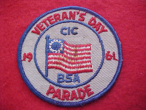 1961, CENTRAL INDIANA COUNCIL, VETERAN'S DAY PARADE, STAIN ON FLAG