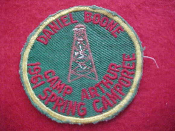 1961, DANIEL BOONE, CAMP ARTHUR, SPRING CAMPOREE, USED