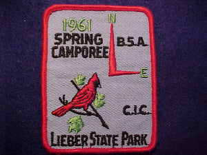 1961 CENTRAL INDIANA C. SPRING CAMPOREE, LIEBER STATE PARK, NORTHEAST DISTRICT