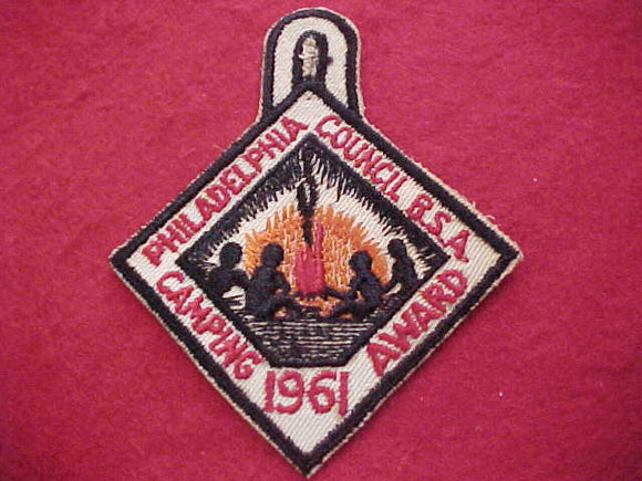 1961, PHILADELPHIA COUNCIL, CAMPING AWARD, USED