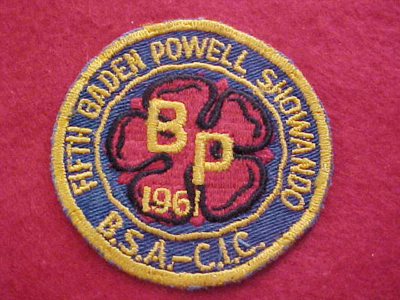 1961, CENTRAL INDIANA COUNCIL, FIFTH BADEN POWELL SHOWANDO, USED