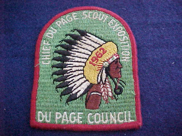 1962, DU PAGE COUNCIL, CHIEF DU PAGE SCOUT EXPOSITION, USED