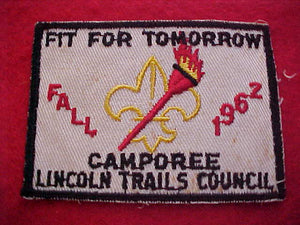 1962, LINCOLN TRAILS COUNCIL, CAMPOREE, SOILED