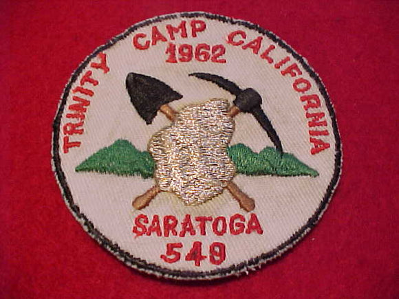 1962 PATCH, TRINITY CAMP CALIFORNIA, SARATOGA 549
