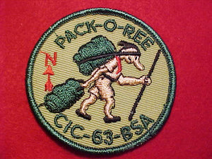 1963 ACTIVITY PATCH, CENTRAL INDIANA COUNCIL PACK-O-REE, NORTH DISTRICT