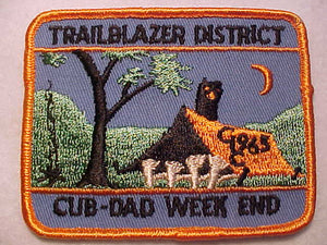 1963 ACTIVITY PATCH, CENTRAL INDIANA COUNCIL, TRAILBLAZER DISTRICT CUB-DAD WEEK END
