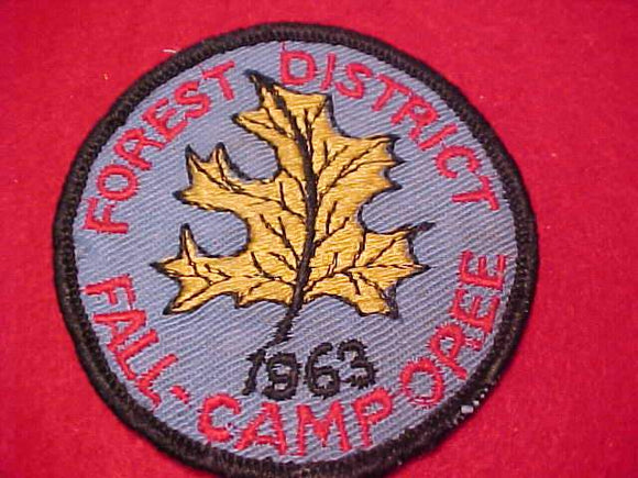 1963 PATCH, FOREST DISTRICT FALL CAMPOREE, USED