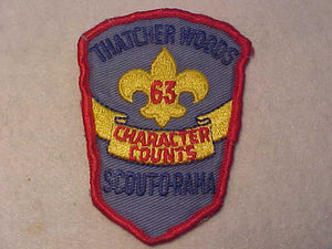 1963 PATCH, THATCHER WOODS SCOUT-O-RAMA, USED