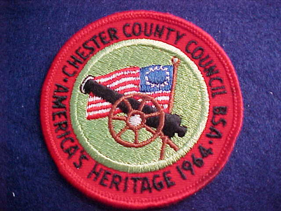 1964 ACTIVITY PATCH, CHESTER COUNTY C., AMERICA'S HERITAGE