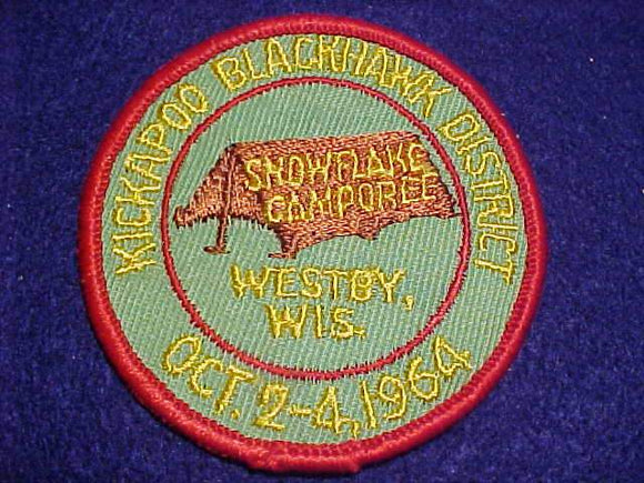 1964 KICKAPOO BLACKHAWK DISTRICT SNOWFLAKE CAMPOREE, WESTBY, WIS.