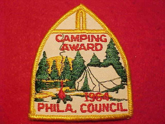 1964 PHILADELPHIA C. CAMPING AWARD