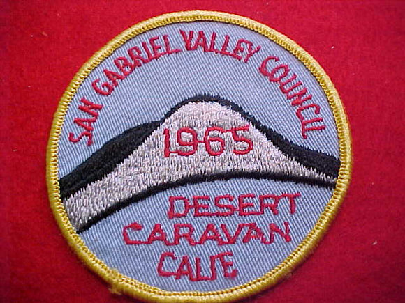 1965 ACTIVITY PATCH, SAN GABRIEL VALLEY C. DESERT CARAVAN, CALIF.