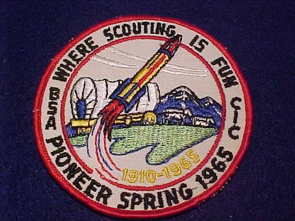 1965 ACTIVITY PATCH, CENTRAL INDIANA COUNCIL CUB-DAD EVENT, TRAILBLAZER DISTRICT, STAINED