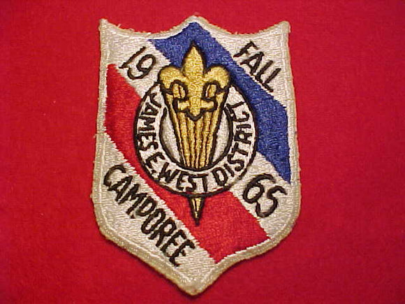 1965 ACTIVITY PATCH, JAMES E. WEST DISTRICT CAMPOREE, USED