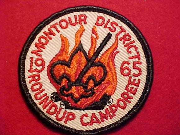 1965 ACTIVITY PATCH, MONTOUR DISTRICT ROUNDUP CAMPOREE, USED