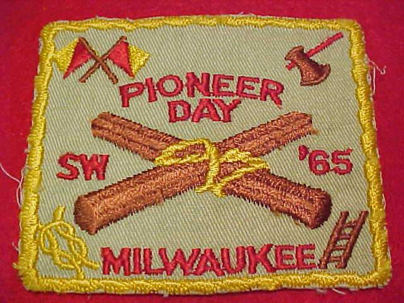 1965 PATCH, MILWAUKEE PIONEER DAY, SOUTHWEST DISTRICT, USED