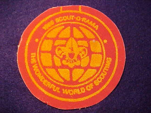 1966 SCOUT-O-RAMA, "THE WONDERFUL WORLD OF SCOUTING", FLOCKED ON FELT, USED