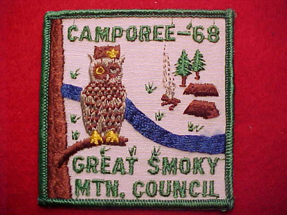 1968 ACTIVITY PATCH, GREAT SMOKY MTN. C. CAMPOREE